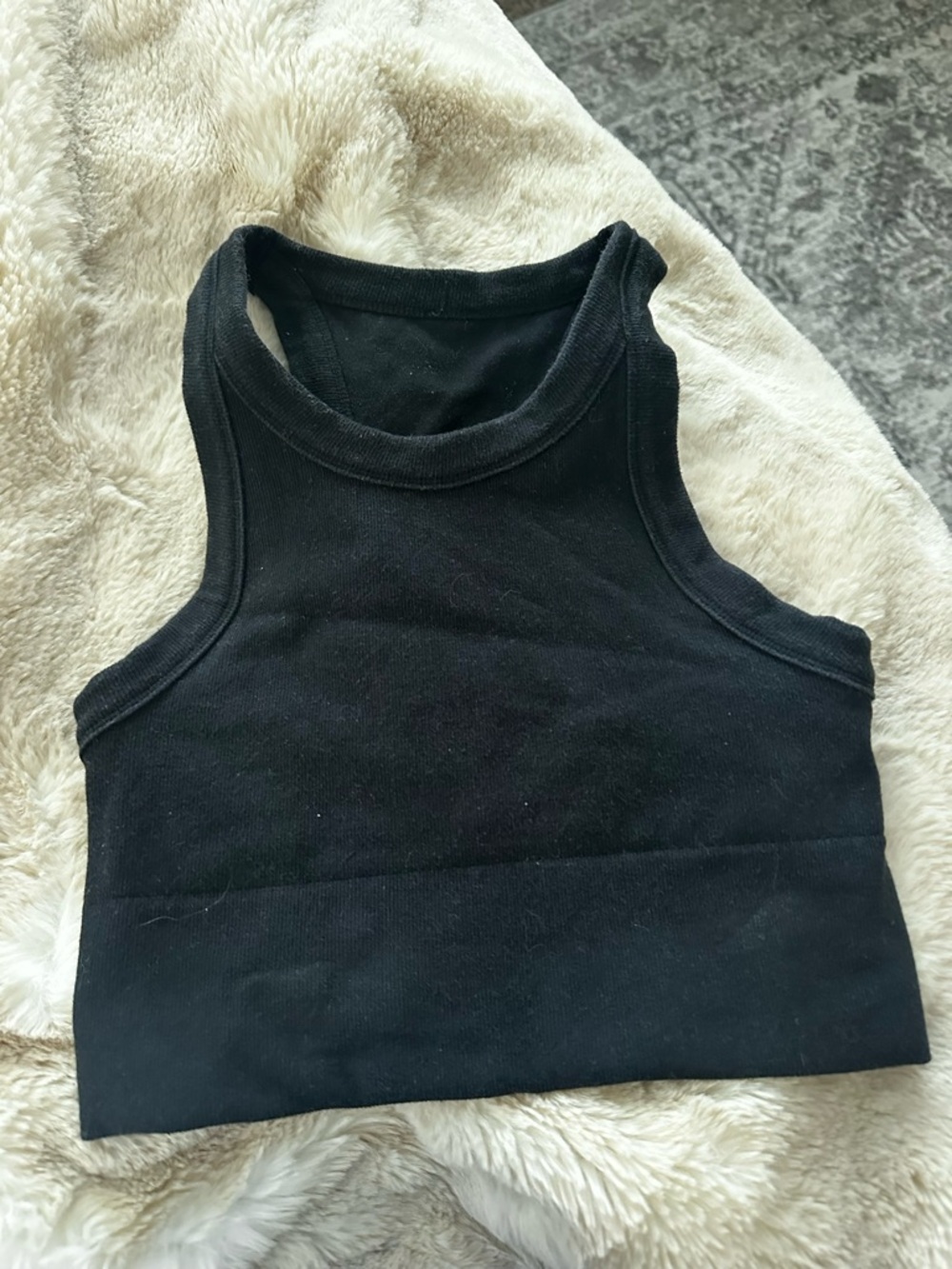 ALO Yoga Black Ribbed Cropped Tank